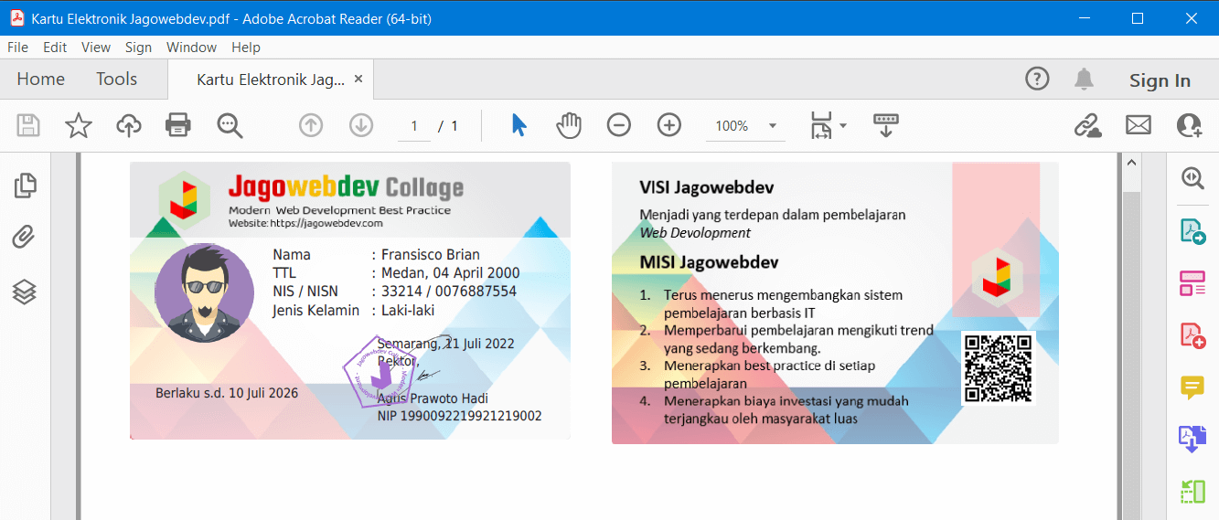 Kartu Elektronik Format PDF